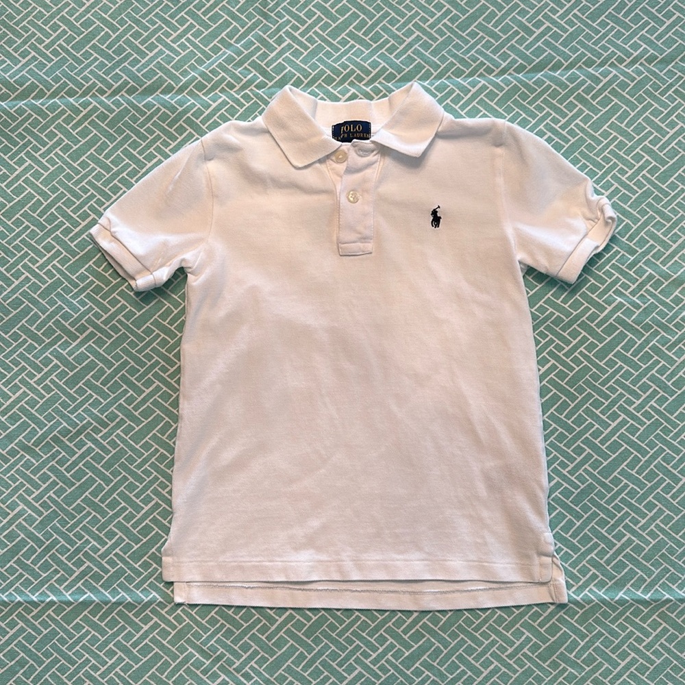 White Polo Ralph Lauren pique polo shirt size 6